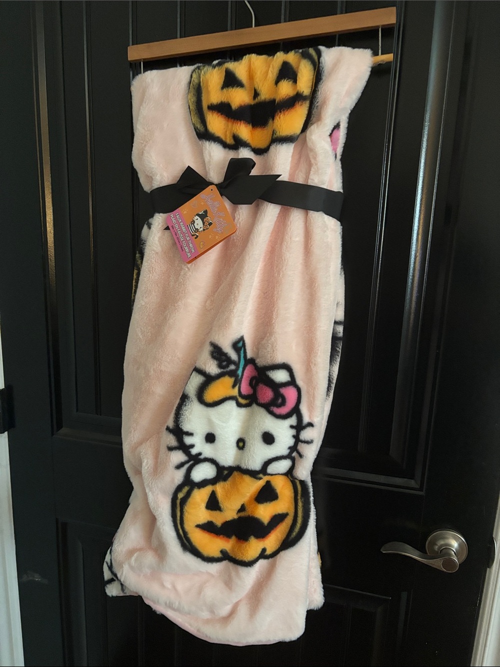 Hello Kitty Pink & Orange Pumpkin Plush Costume Blanket
